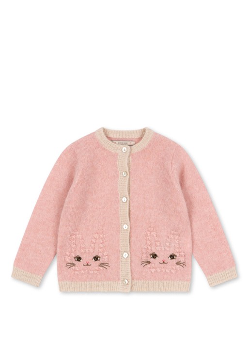 Konges Sløjd Kitty fijngebreid vest in alpaca wolblend met borduring