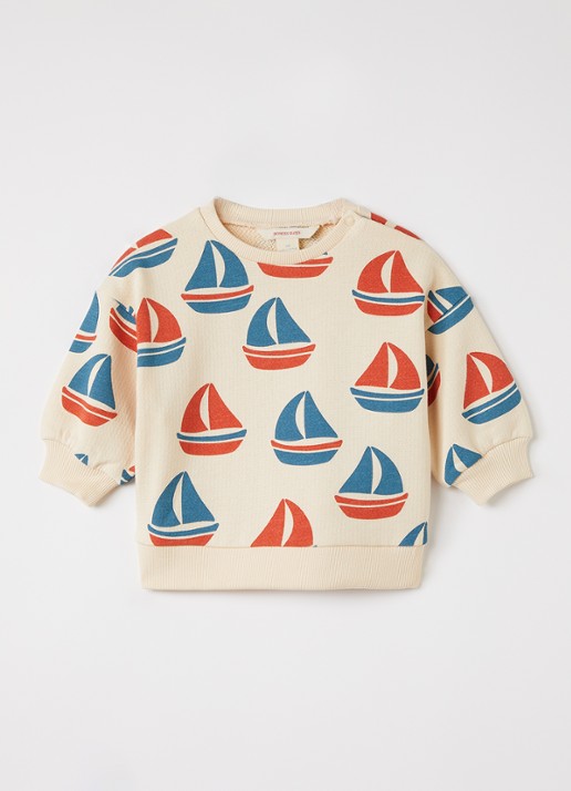 Konges Sløjd Loopy Lou sweater met print - voorkant beige
