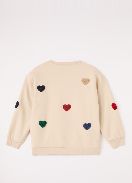 Konges Sløjd Lou sweater met borduring - voorkant 2 beige