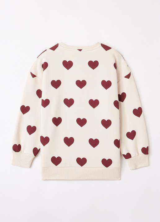 Konges Sløjd Lou sweater met print - voorkant 2 creme