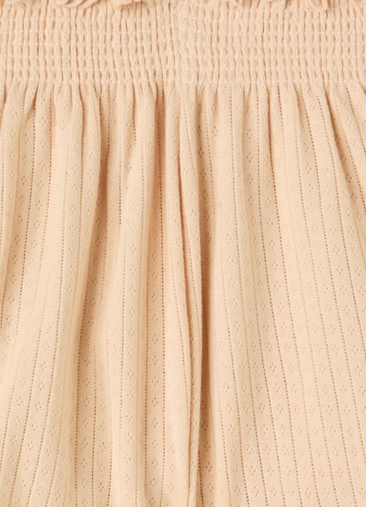 Konges Sløjd Minnie wide fit korte broek met structuur - detail 3 lichtbruin