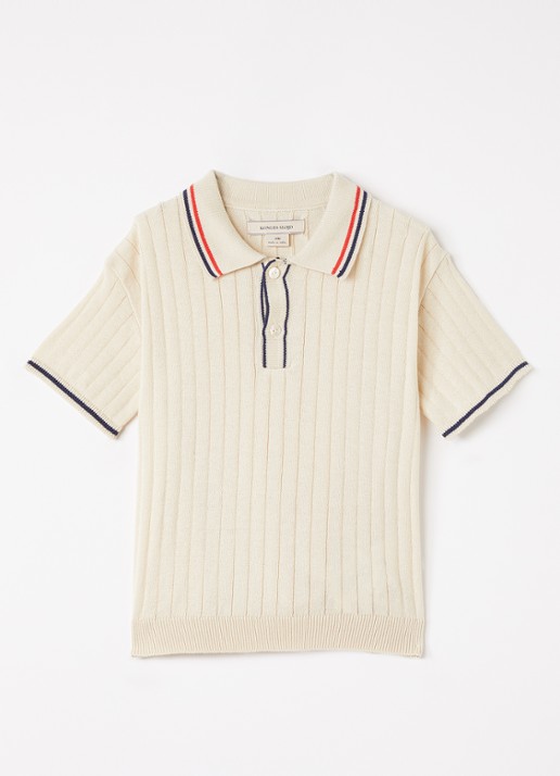 Konges Sløjd Mio polo met ribstructuur - voorkant beige