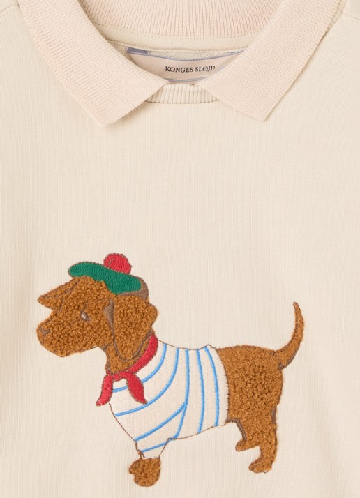 Konges Sløjd Spotty sweater met logoborduring - detail 2 beige