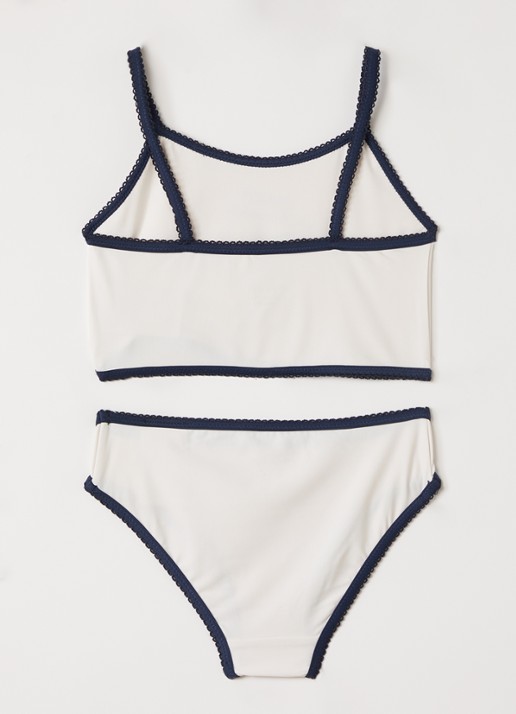 Konges Sløjd Vilja bikiniset met logoprint - voorkant 2 gebroken wit