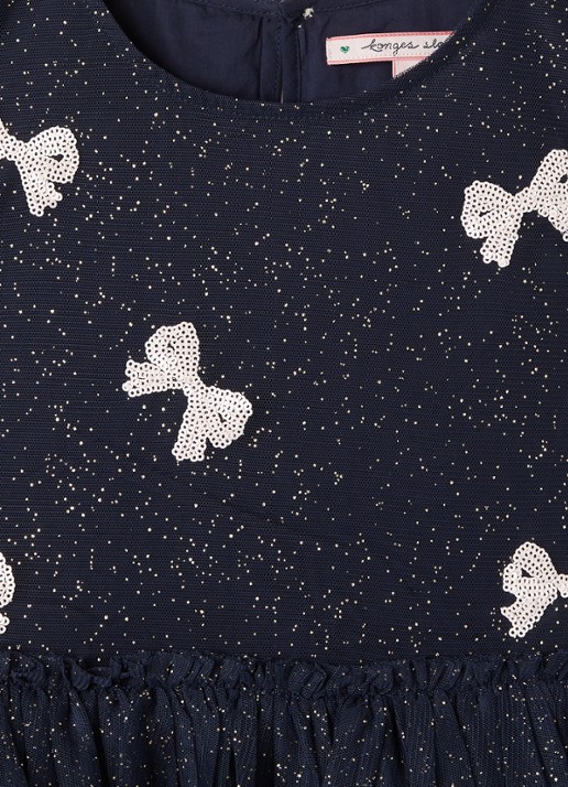 Konges Sløjd Yvonne jurk met lurex - detail 3 donkerblauw