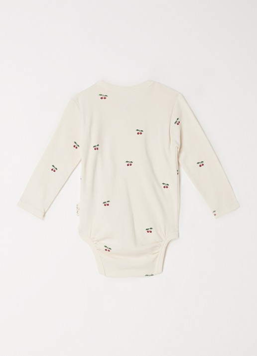Konges Sløjd Cherry romper van  katoen met print - voorkant 2 creme