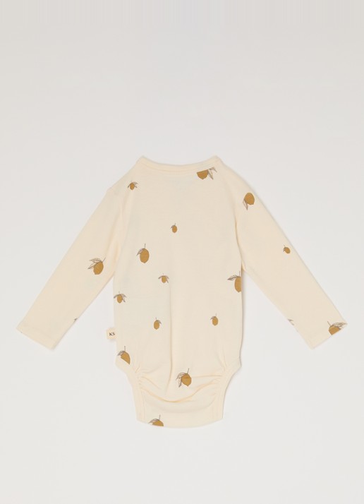 Konges Sløjd Cherry romper van  katoen met print - voorkant 2 beige