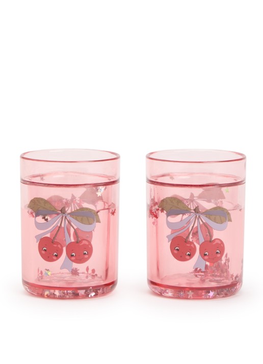 Konges Sløjd Glitter kinderbeker set van 2  - voorkant 2 roze
