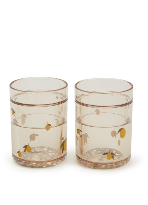Konges Sløjd Kinderbeker 18 cl set van 2  - voorkant beige