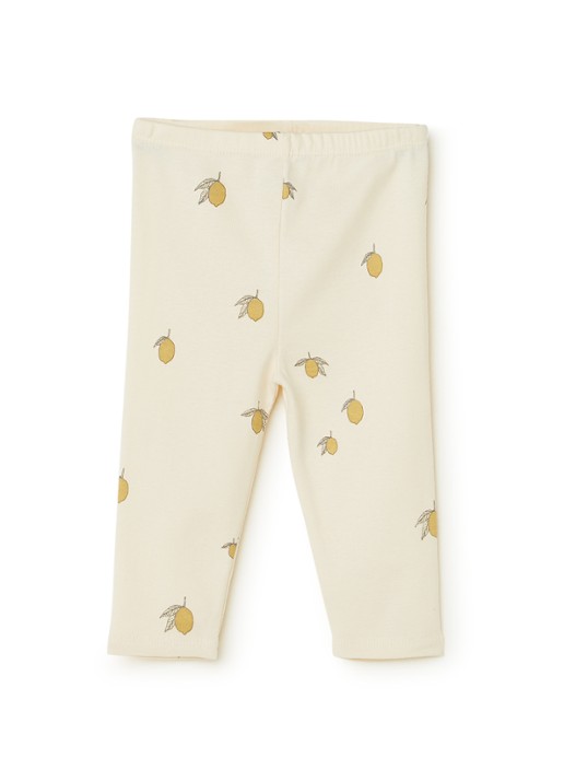 Konges Sløjd Lemon legging van  katoen met print - voorkant creme