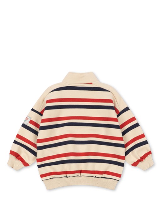 Konges Sløjd Lou sweater met streepprint - voorkant 3 rood