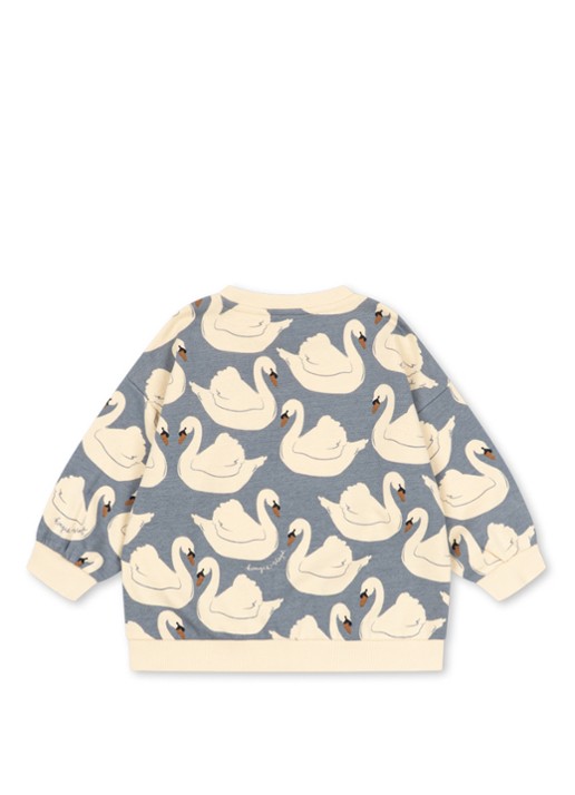 Konges Sløjd Loupy sweater met print - voorkant 3 blauwgrijs