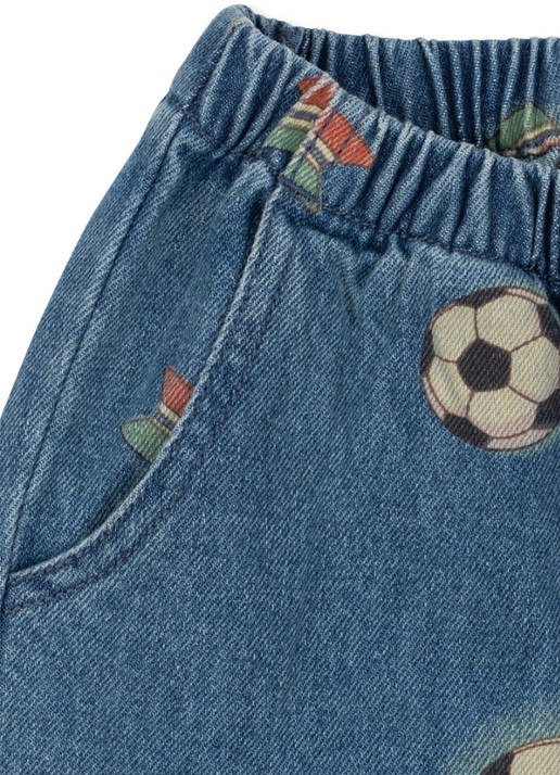 Konges Sløjd Magot straight leg jeans met print - detail indigo