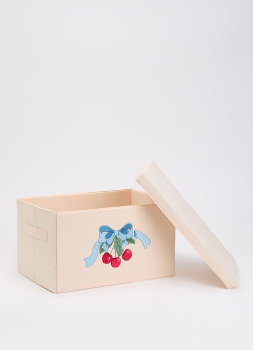 Konges Sløjd Opvouwbare opbergdoos Small 24 x 37 cm - voorkant 2 gebroken wit