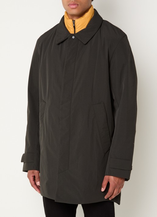 Krakatau Bleriot gewatteerde trenchcoat met steekzakken  - detail 4 olijfgroen