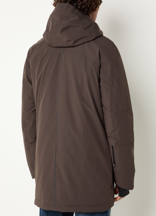 Krakatau Dsup parka met capuchon en waterafstotende coating - achterkant bruin
