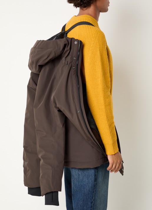 Krakatau Dsup parka met capuchon en waterafstotende coating - detail 5 bruin