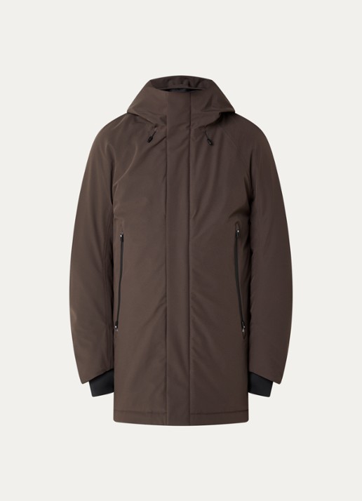 Krakatau Dsup parka met capuchon en waterafstotende coating - voorkant 2 bruin