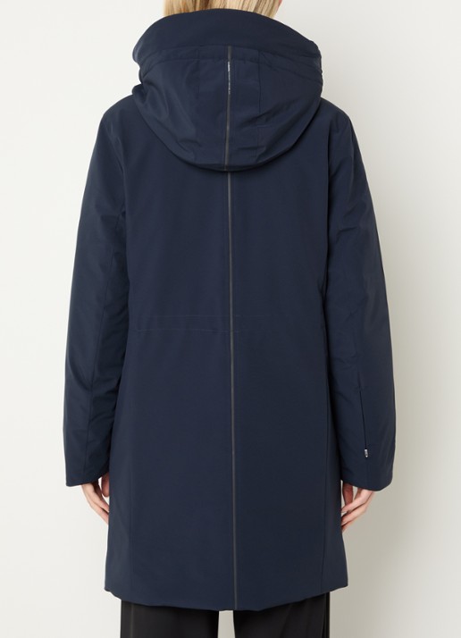 Krakatau Mercury gewatteerde jas met capuchon - achterkant 4 donkerblauw