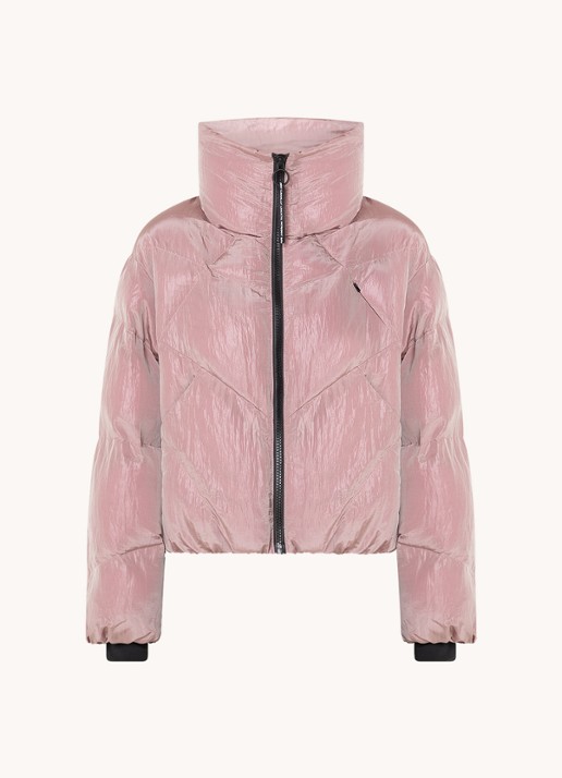 Krakatau Nebula puffer jack met ritszakken  - voorkant 4 oudroze