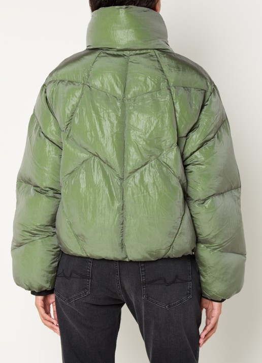 Krakatau Nebula puffer jack met ritszakken  - achterkant 3 groen