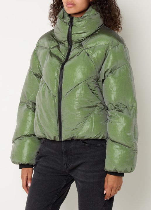 Krakatau Nebula puffer jack met ritszakken  - detail 4 groen
