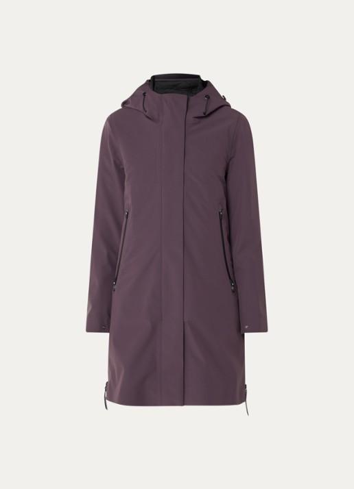 Krakatau Planck gewatteerde parka met donsvulling en capuchon - voorkant 2 paars