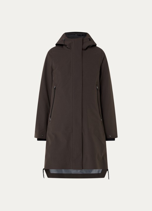 Krakatau Planck gewatteerde parka met donsvulling en capuchon - voorkant 3 bruin