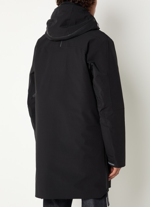 Krakatau Planck gewatteerde parka met uitneembare voering en waterafstotende coating - achterkant 2 zwart