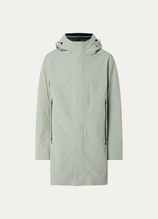 Krakatau Qm590 PLANCK Liner parka met capuchon en ritszakken - voorkant 2 taupe