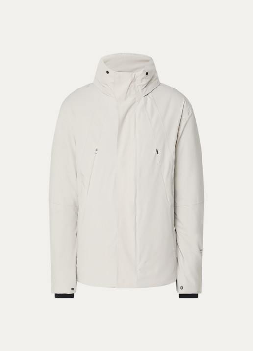 Krakatau Softshell jack met capuchon en ritszakken - voorkant 3 lichtgrijs