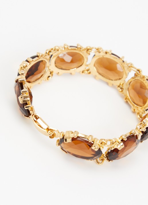 Kroonjuweeltjes Ambre Kristal armband verguld - detail goud