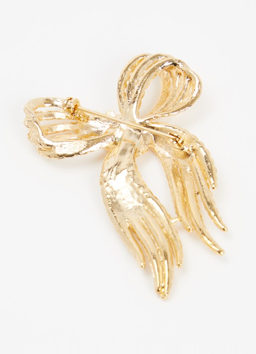 Kroonjuweeltjes Camelia Strik broche verguld - detail goud