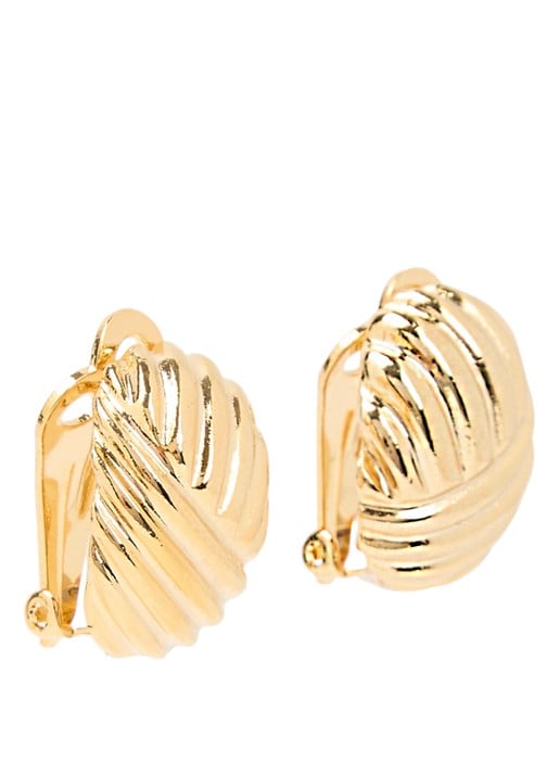 Kroonjuweeltjes Comete Ribbel oorclips verguld