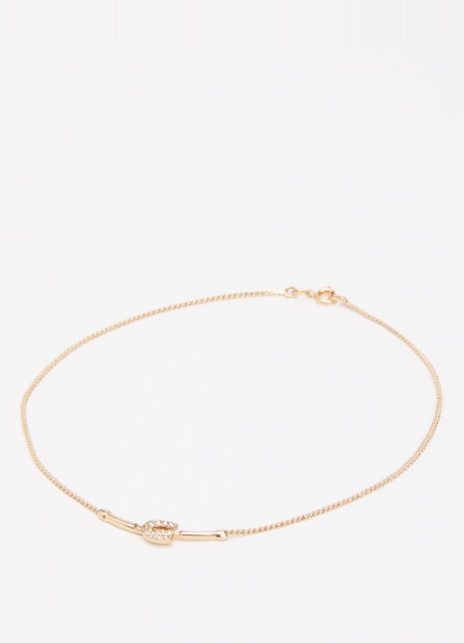 Kroonjuweeltjes Croissant ketting verguld - detail goud