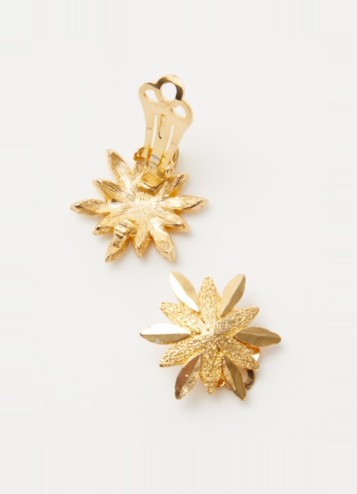 Kroonjuweeltjes Edelweiss Kristal oorclips verguld - detail 2 goud