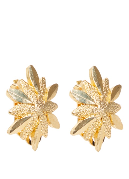 Kroonjuweeltjes Edelweiss Kristal oorclips verguld