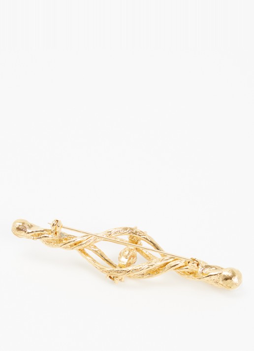 Kroonjuweeltjes Gerbe Parel broche verguld - detail goud