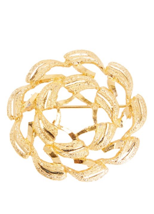 Kroonjuweeltjes Guirlande broche verguld - voorkant 3 goud