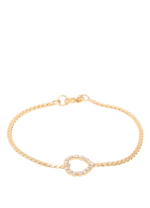 Kroonjuweeltjes Hart armband verguld