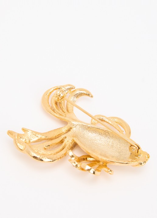 Kroonjuweeltjes Iris Vis broche verguld - detail goud