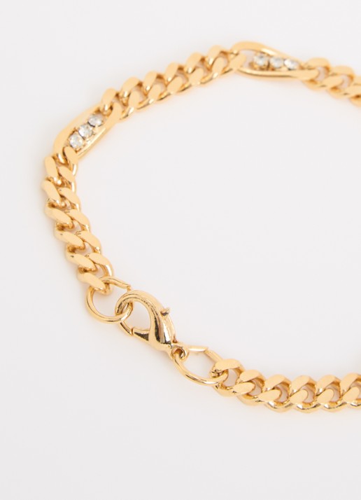 Kroonjuweeltjes Kristal Figaro armband verguld - detail 2 goud