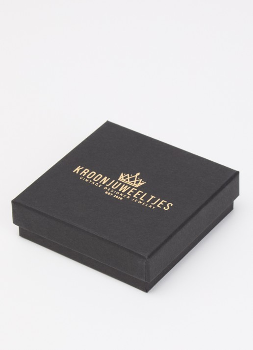 Kroonjuweeltjes Kristal Figaro armband verguld - detail 3 goud