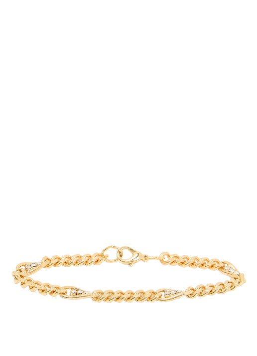 Kroonjuweeltjes Kristal Figaro armband verguld