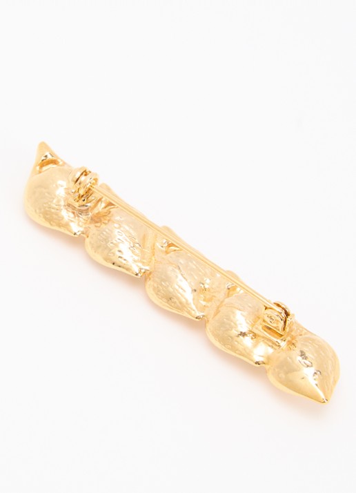 Kroonjuweeltjes Laurier Staaf broche verguld - detail goud
