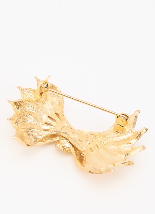 Kroonjuweeltjes Lierre Strik broche verguld - detail 2 goud