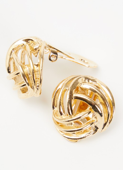 Kroonjuweeltjes Lyra oorclips verguld - detail goud