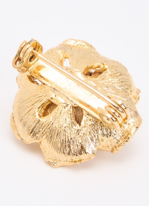Kroonjuweeltjes Petite Roos broche - detail goud