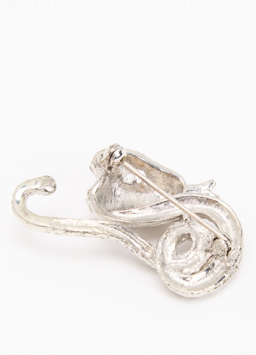 Kroonjuweeltjes Serpent broche - detail 2 zilver