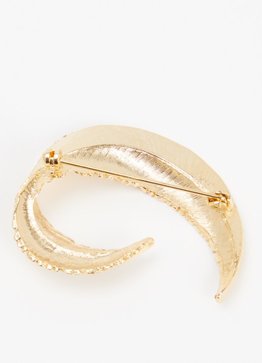 Kroonjuweeltjes Varen Blad broche verguld - detail 2 goud